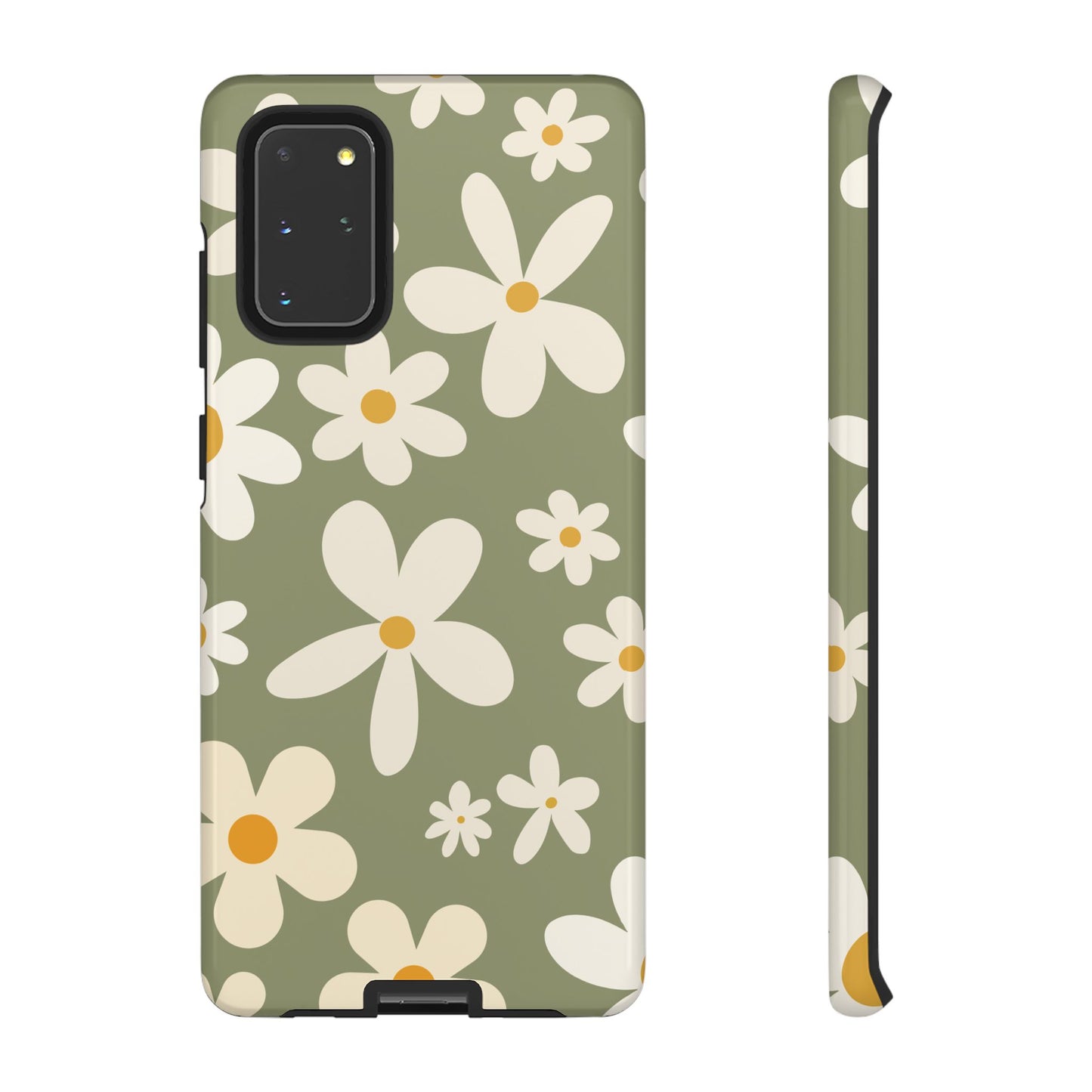 Samsung Galaxy S20+ / Glossy Phone Case - ’Green Daisy Pattern’ Phone Case