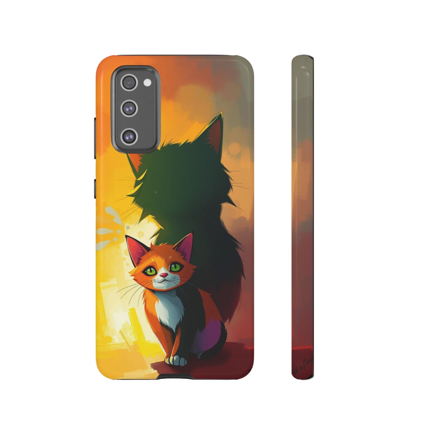 Acrylic Style Shadow Cat Design Phone Case