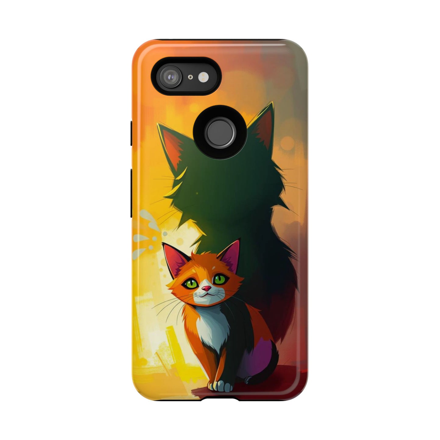 Acrylic Style Shadow Cat Design Phone Case