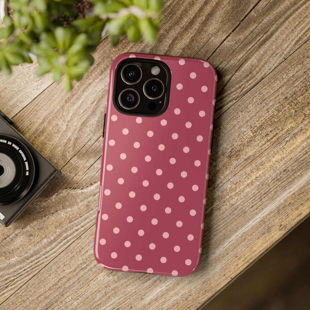 Pink Dot Pattern Phone Case - Pink Phone Case