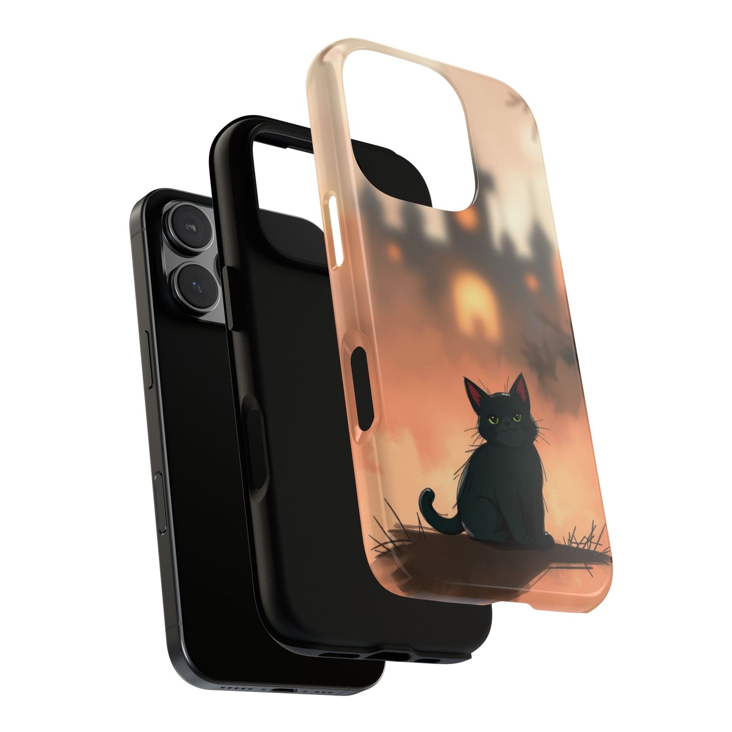 Cute Gothic Cat Design Phone Case