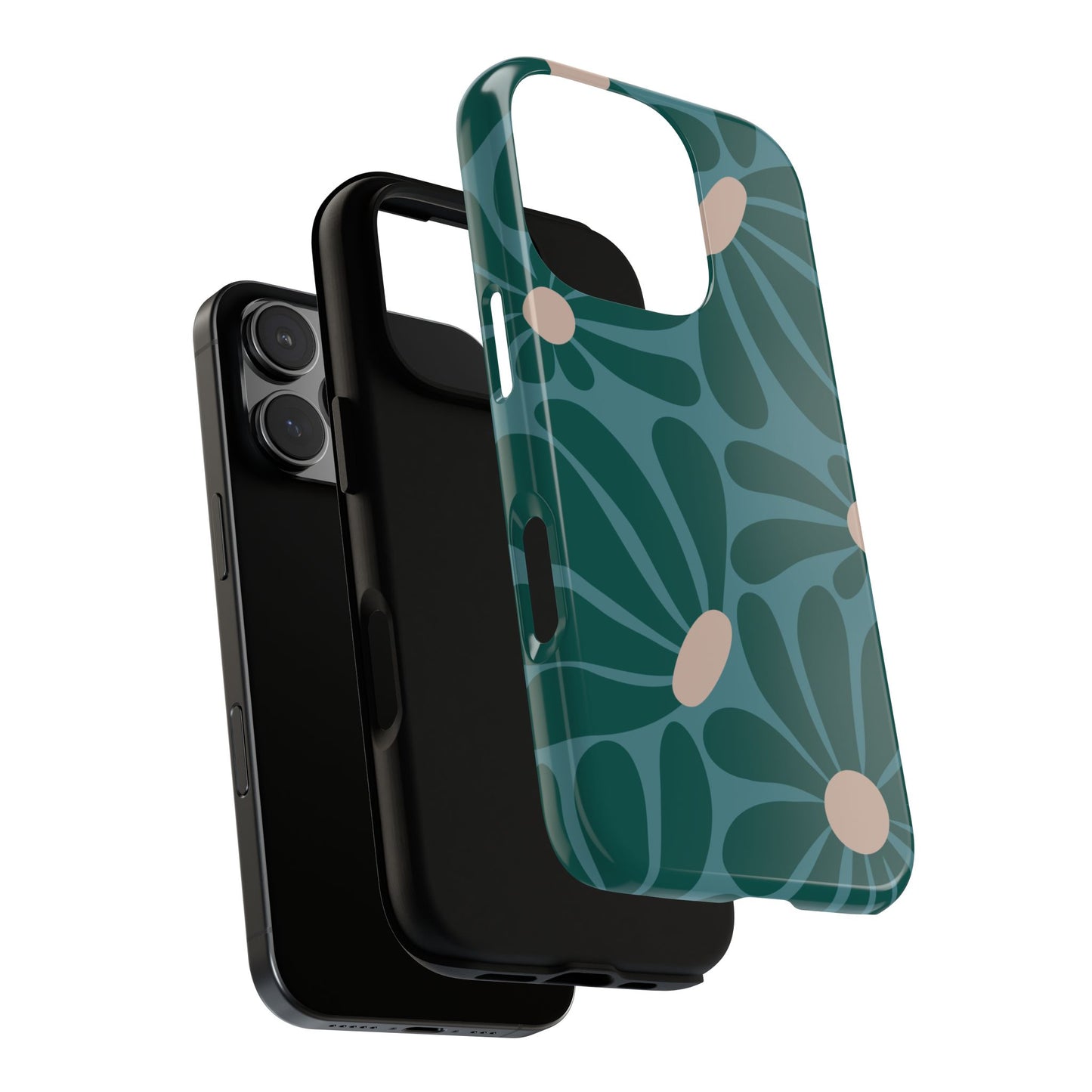 Phone Case - ’Retro Turquoise Daisy Pattern’ Phone Case
