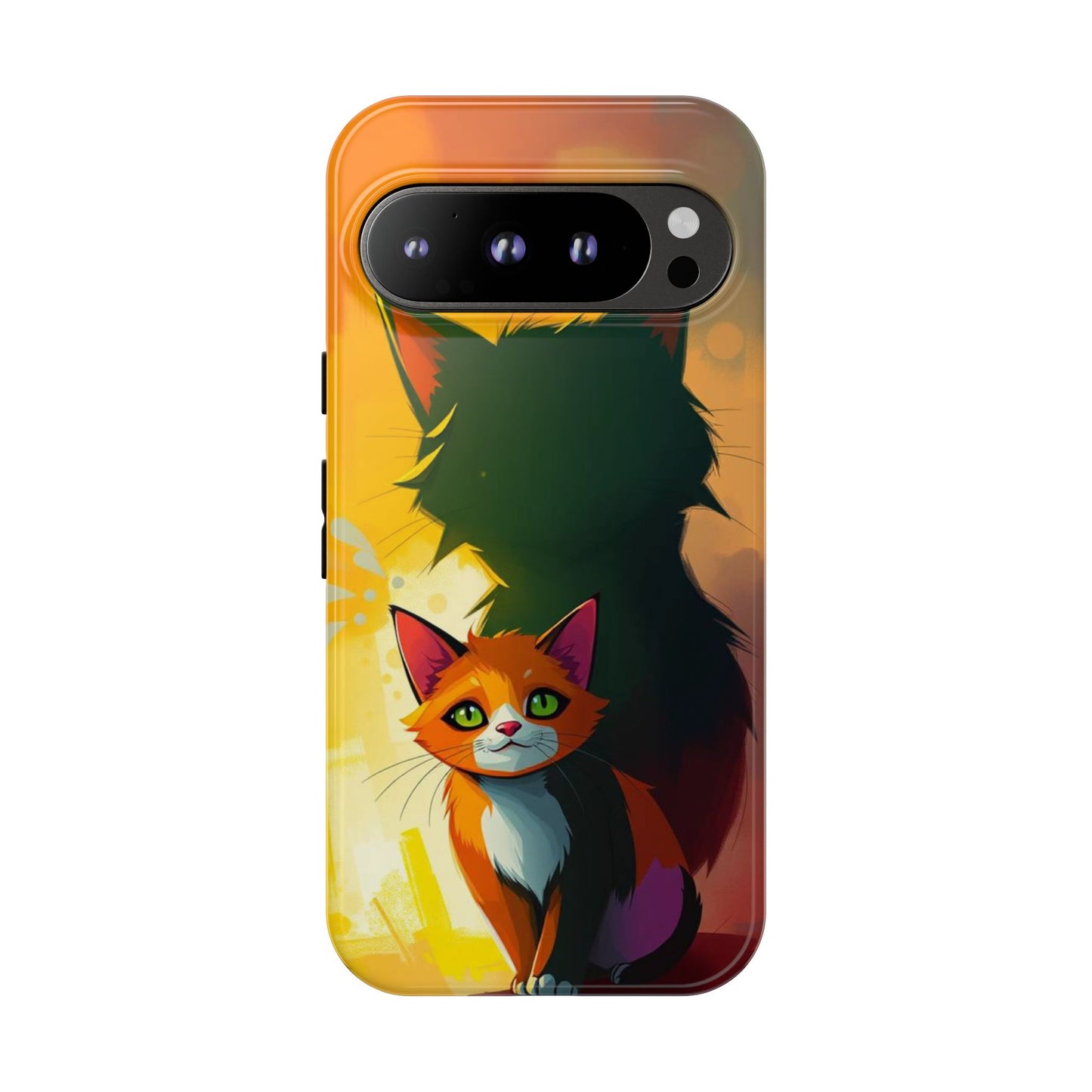 Acrylic Style Shadow Cat Design Phone Case