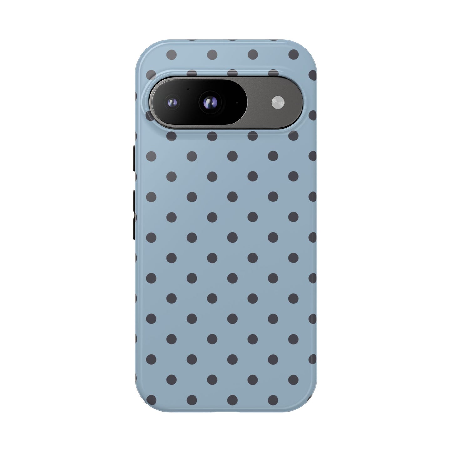 Light Blue with Dark Blue Dot Pattern Phone Case