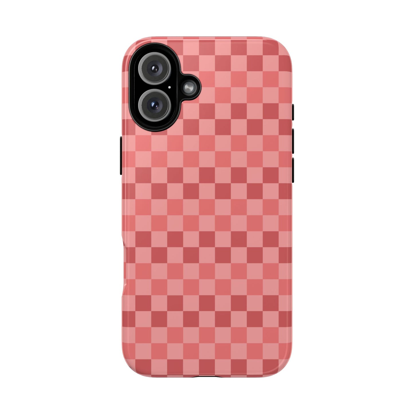 iPhone 16 Plus / Glossy Phone Case - ’Bold Pink Checkered Pattern’ Phone Case