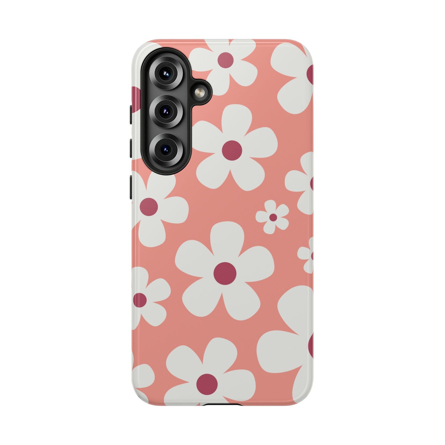 Samsung Galaxy S25 Plus / Glossy Phone Case - Cute Pink Daisy Pattern #2 Phone Case