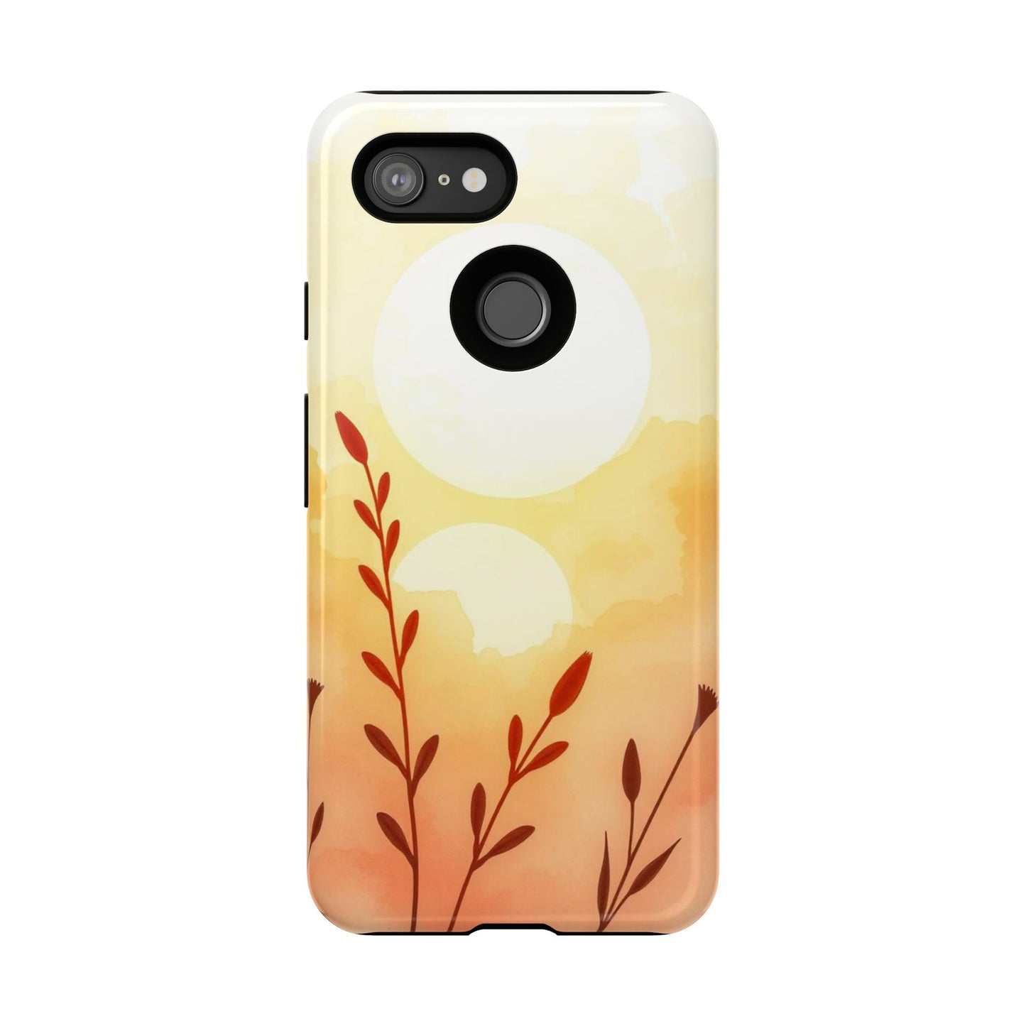 Watercolour Wildflower & Sun Design Phone Case