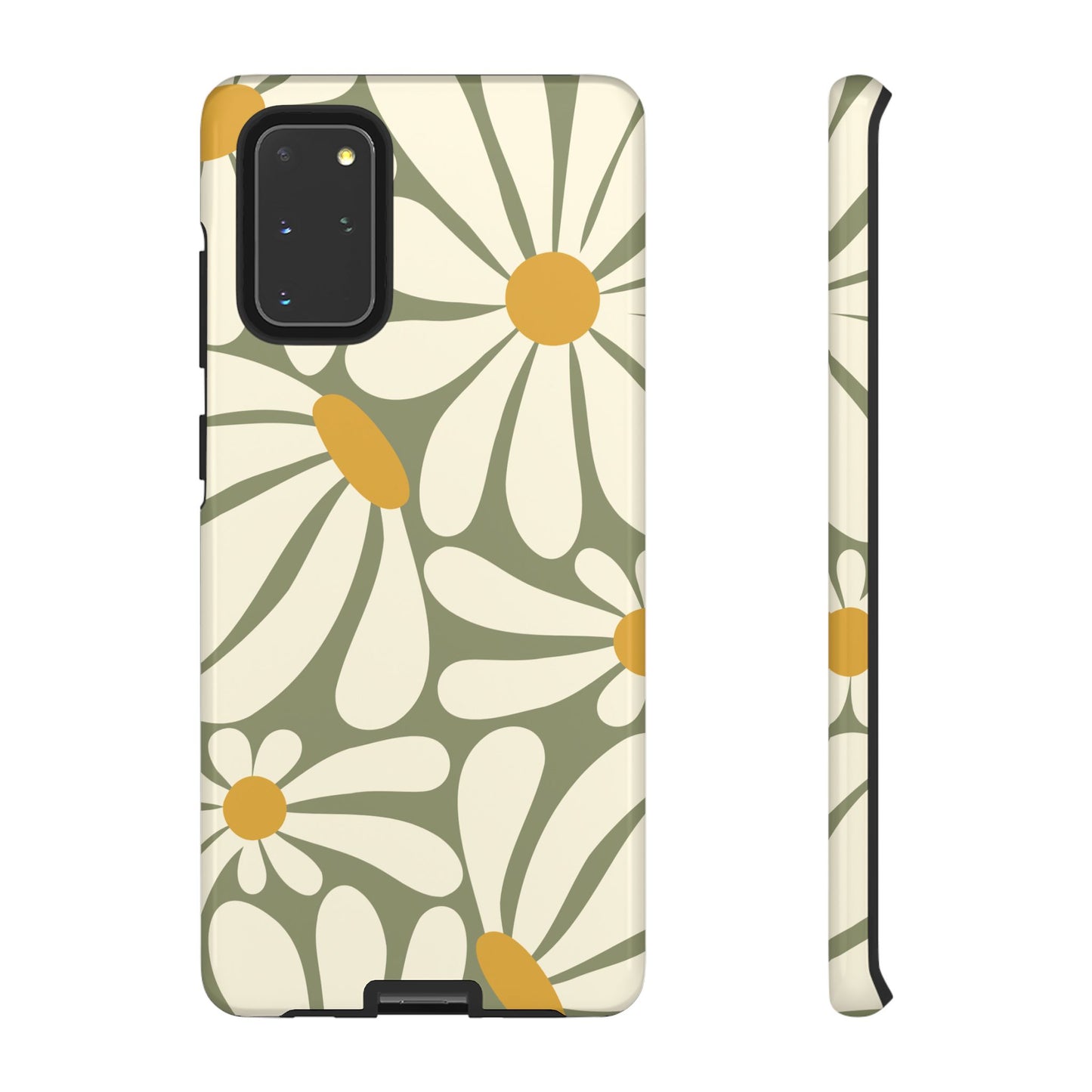 Samsung Galaxy S20+ / Glossy Phone Case - ’Retro Green Daisy Pattern #1’ Phone Case