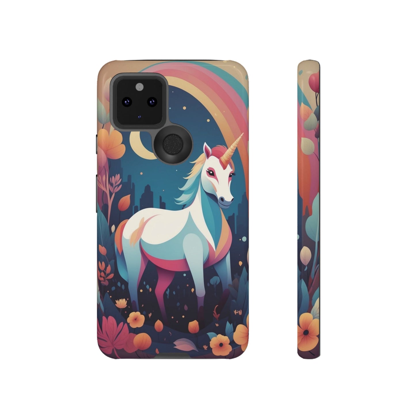 Stylised Unicorn & Rainbow Design Phone Case