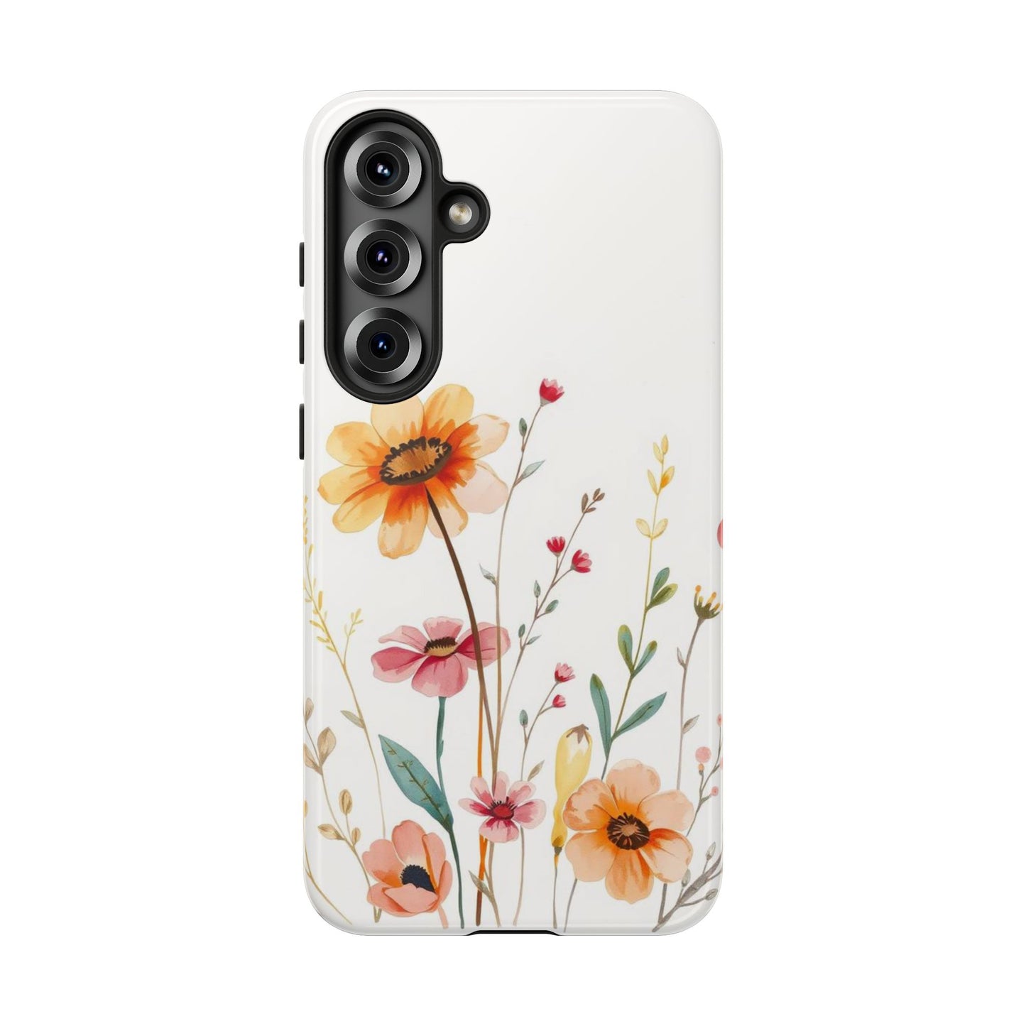 Samsung Galaxy S25 Plus / Glossy Phone Case - Boho Chic Watercolour Wild Blooms Pattern Phone Case