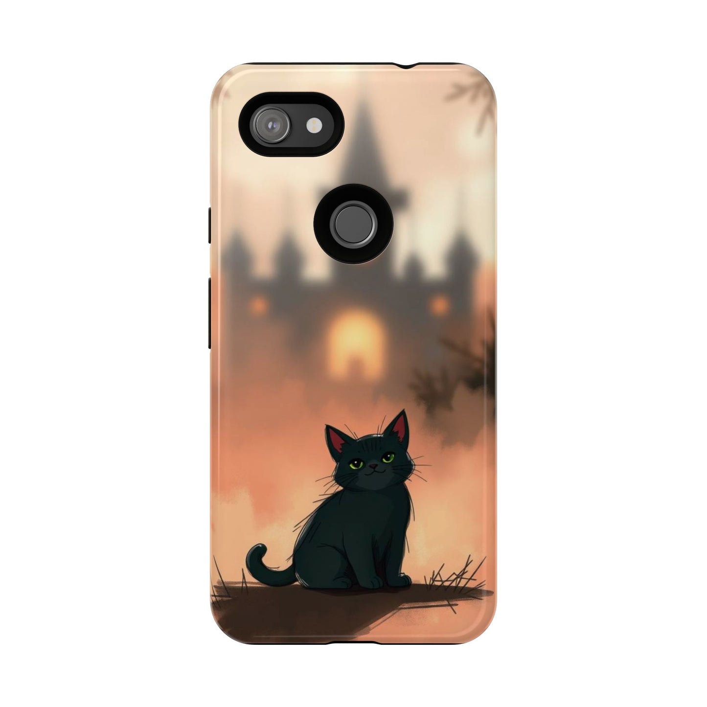 Cute Gothic Cat Design Phone Case
