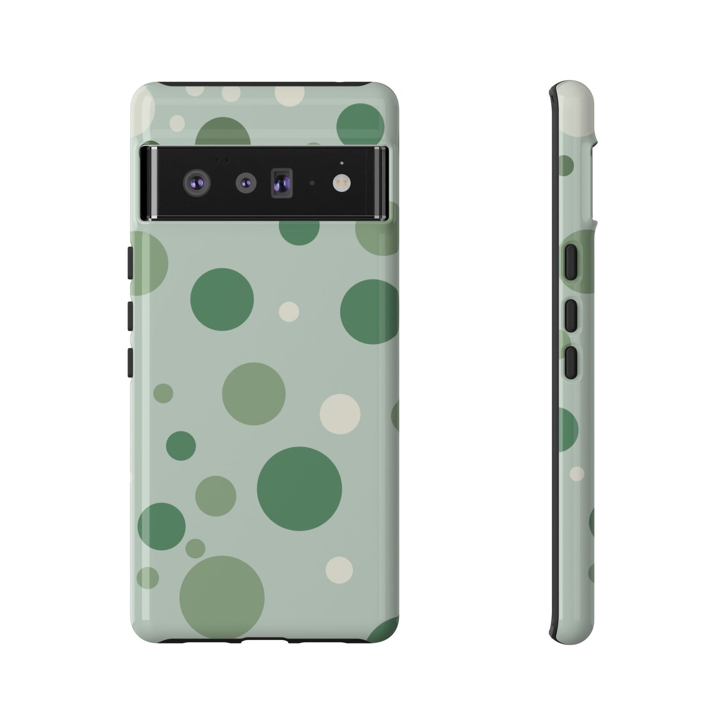 Google Pixel 6 Pro / Glossy Phone Case - ’Bold Green Dot Pattern’ Phone Case