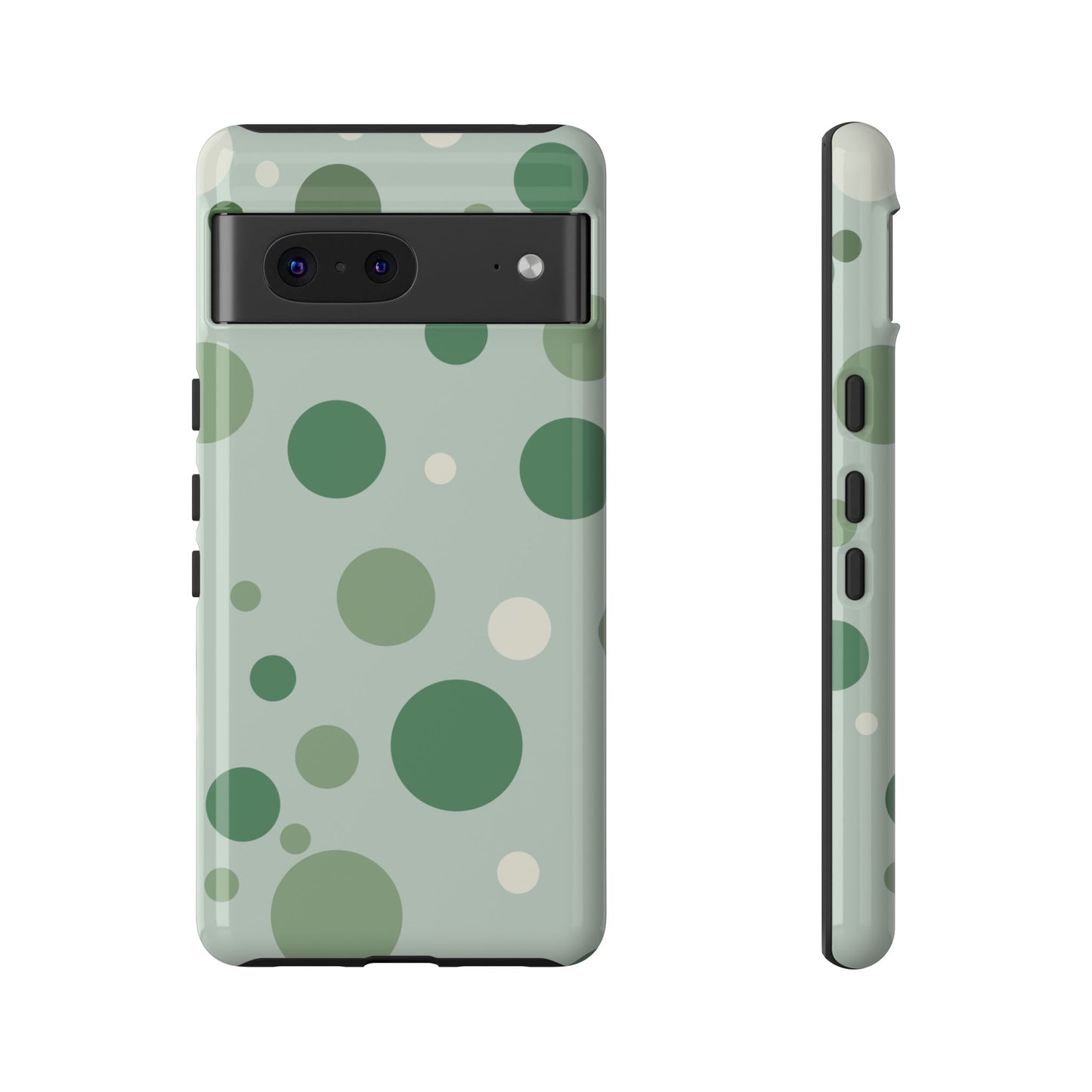 Google Pixel 7 / Glossy Phone Case - ’Bold Green Dot Pattern’ Phone Case