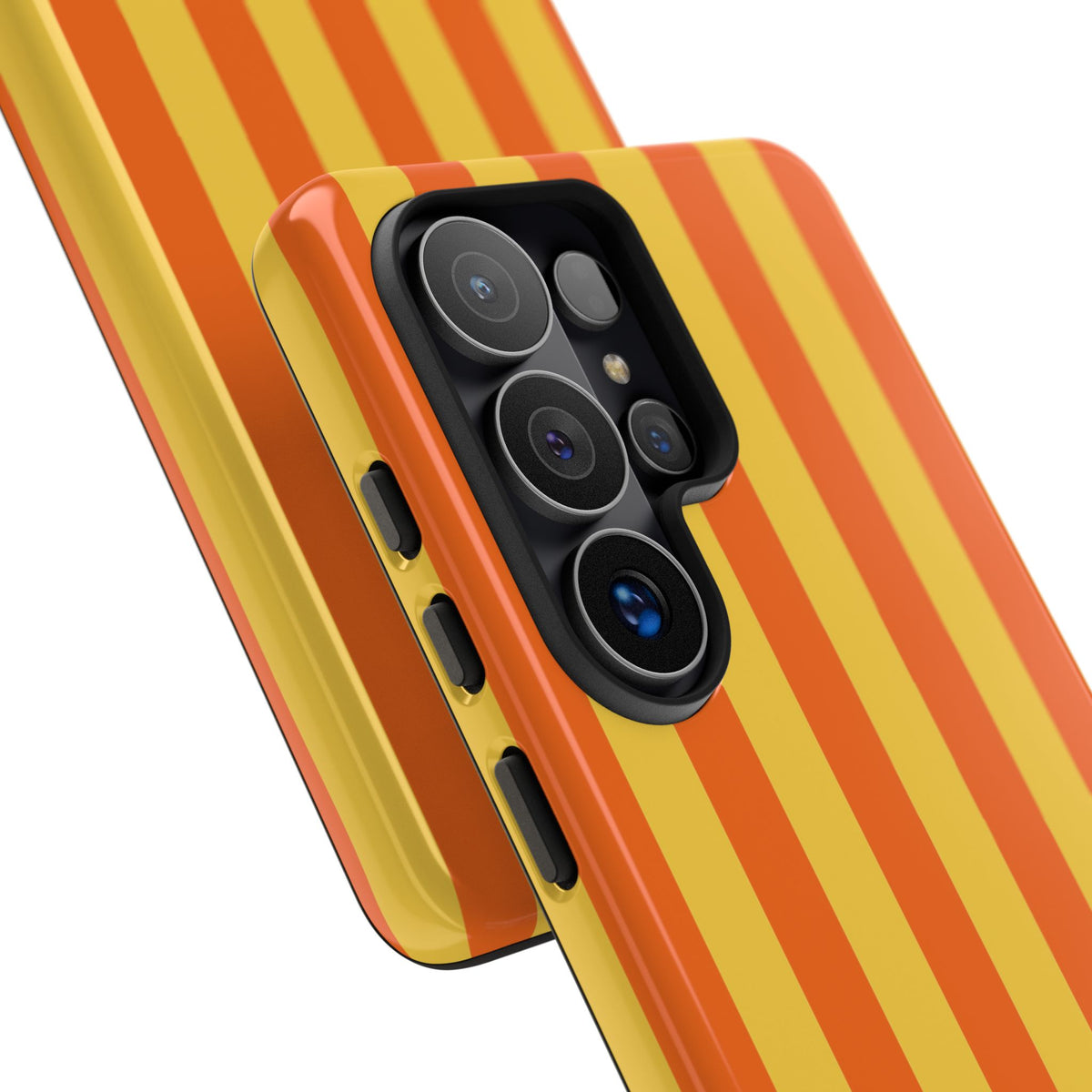 Trendy Orange & Yellow Stripe Pattern Phone Case - Yellow Phone Case