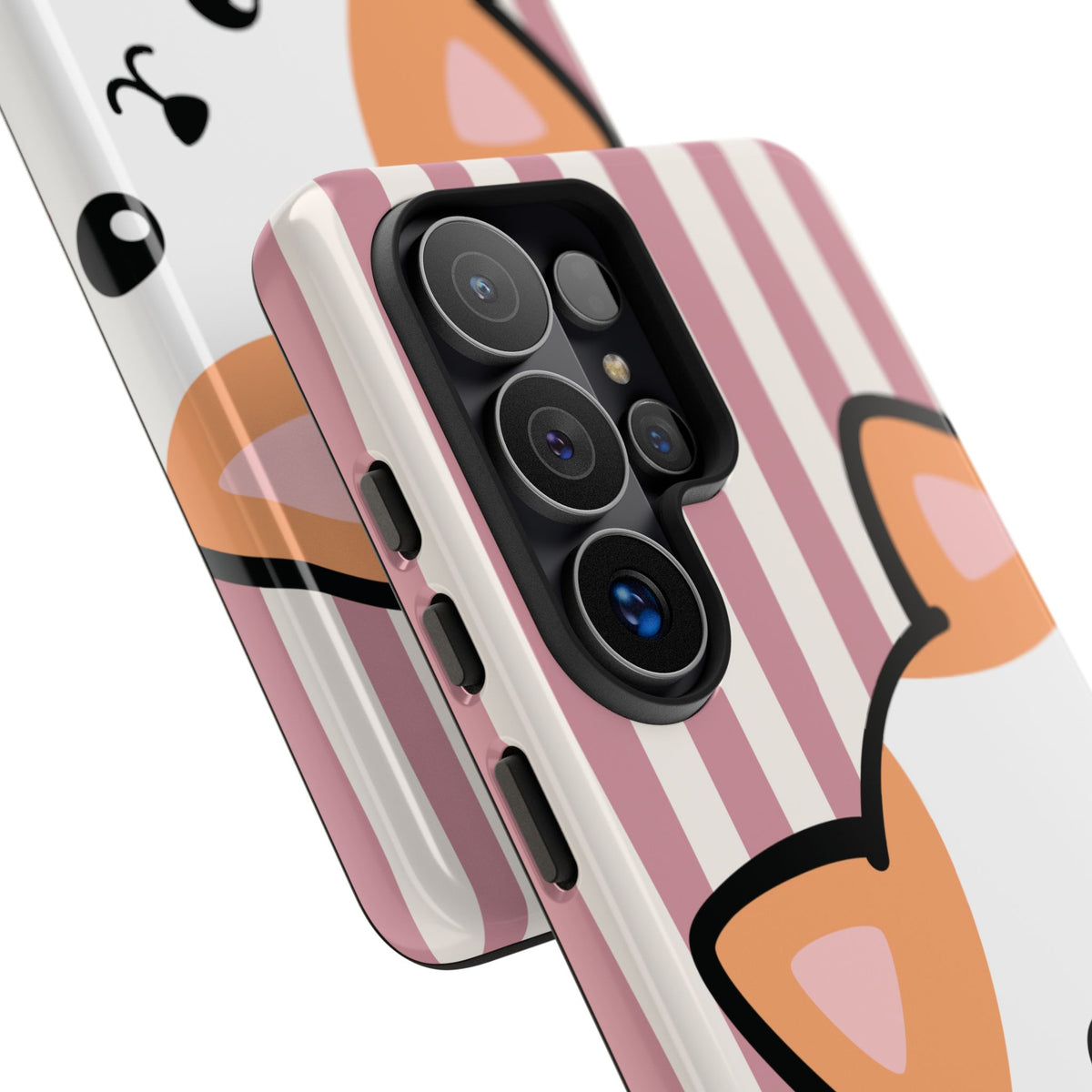 Playful Peakaboo Cat with Pink Stripe Pattern Phone Case - Pink Phone Case