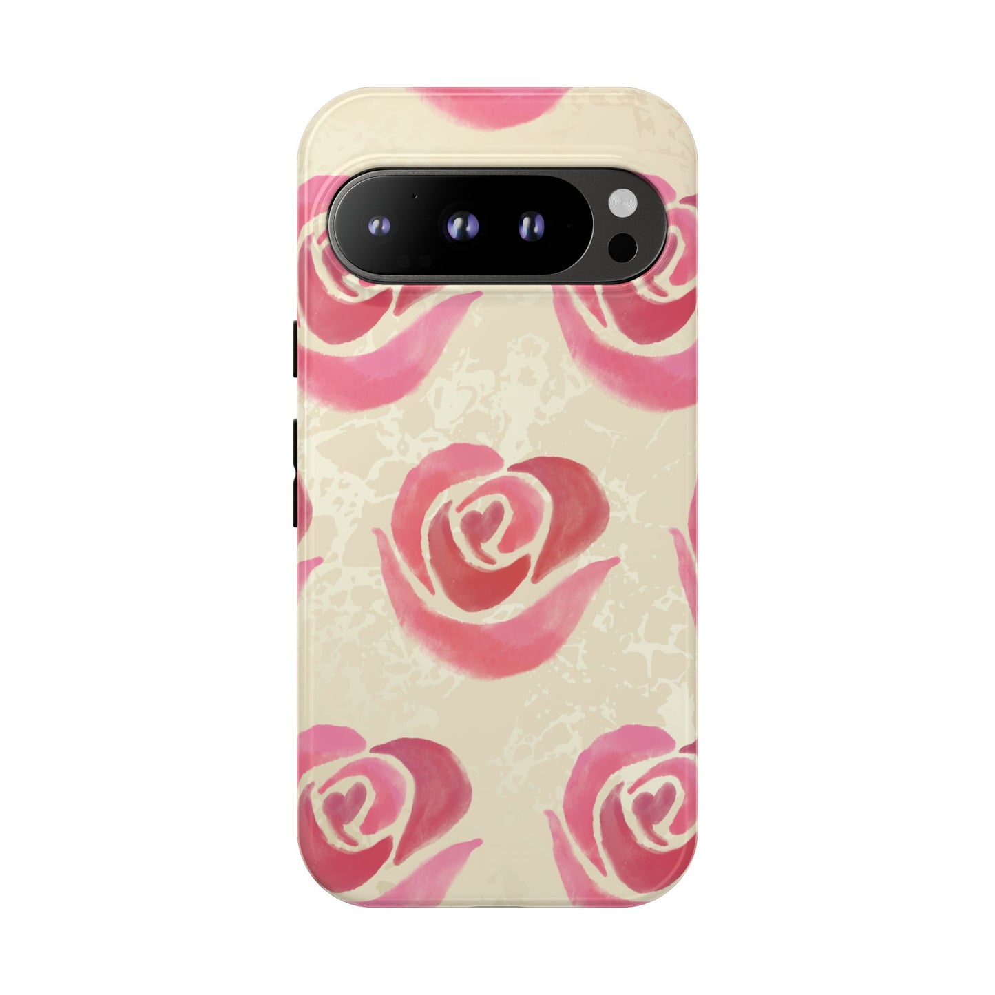 Google Pixel 9 Pro / Glossy Phone Case - ’Pink Rose Pattern’ Phone Case
