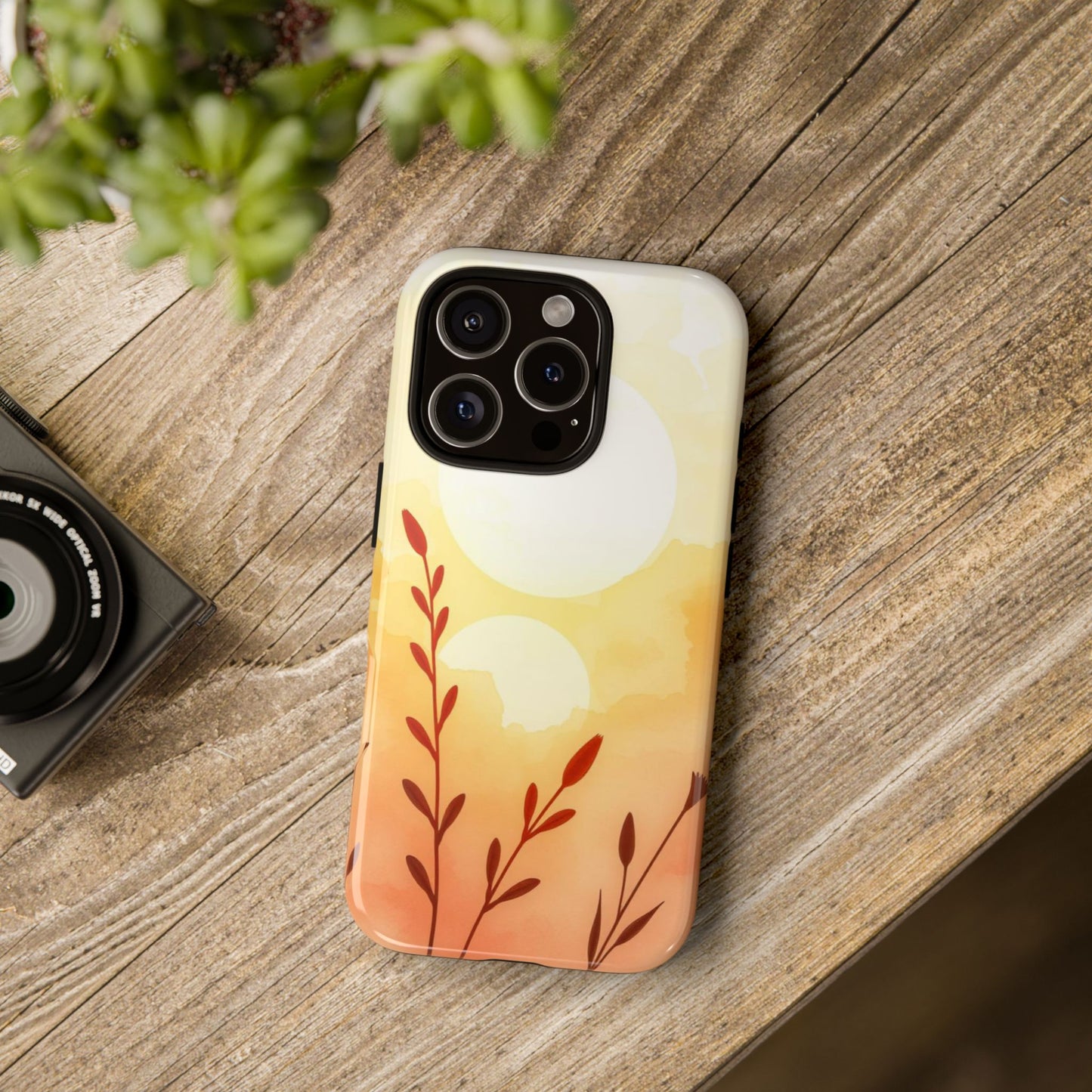 Watercolour Wildflower & Sun Design Phone Case