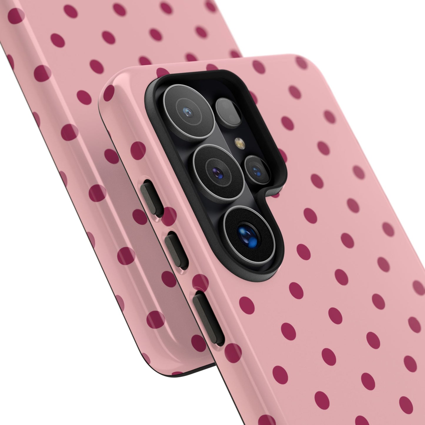 Pink with Red Dot Pattern Phone Case