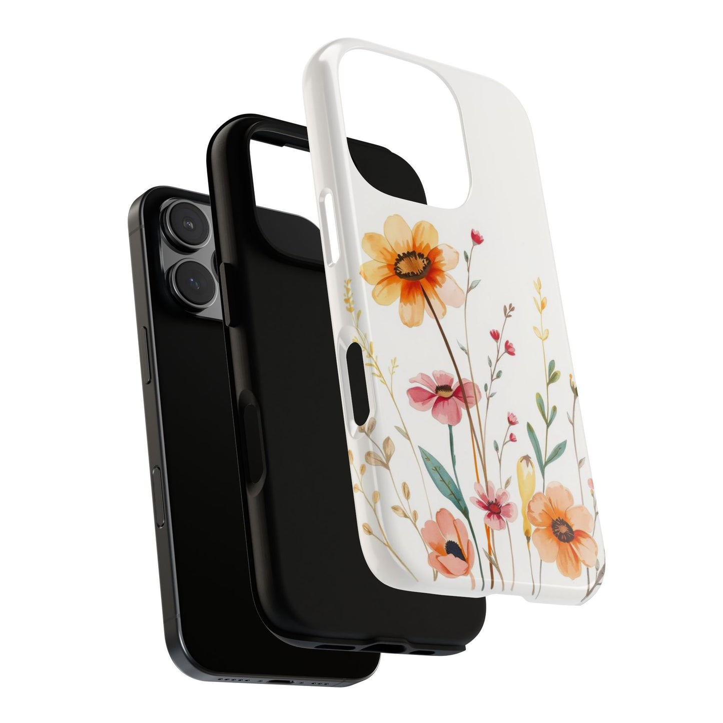 Phone Case - Boho Chic Watercolour Wild Blooms Pattern Phone Case