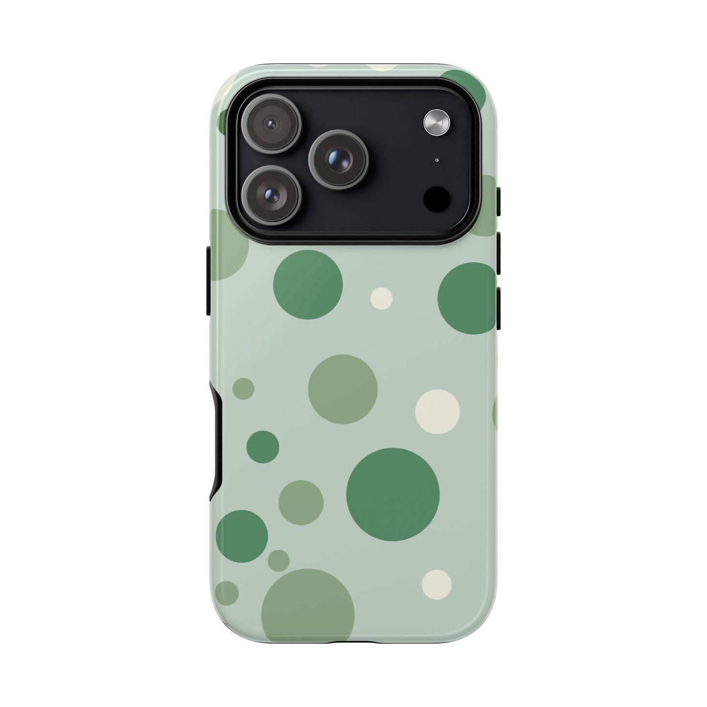 iPhone 17 Pro / Glossy Phone Case - ’Bold Green Dot Pattern’ Phone Case