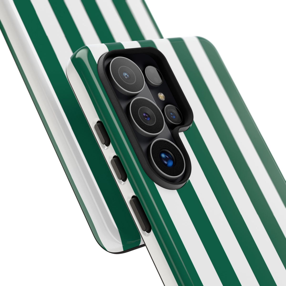 Simple Green & White Stripe Pattern Phone Case - Green Phone Case