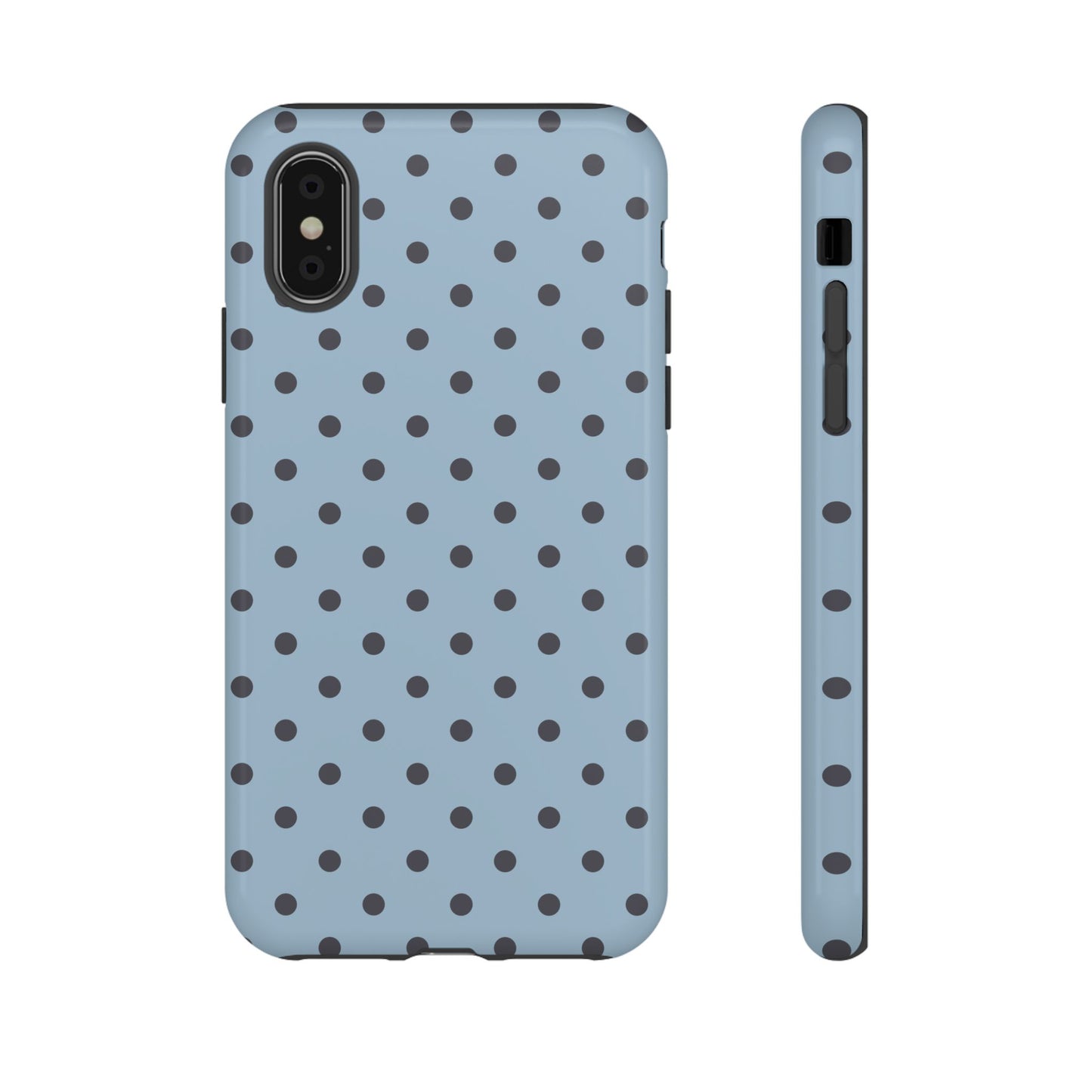 Light Blue with Dark Blue Dot Pattern Phone Case