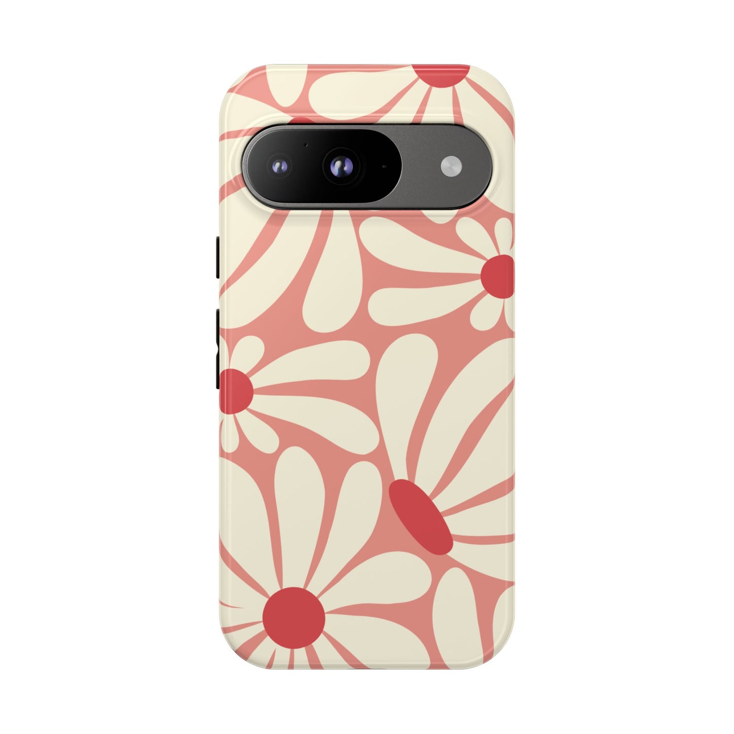Google Pixel 9 / Glossy Phone Case - ’Retro Pink Daisy Pattern’ Phone Case