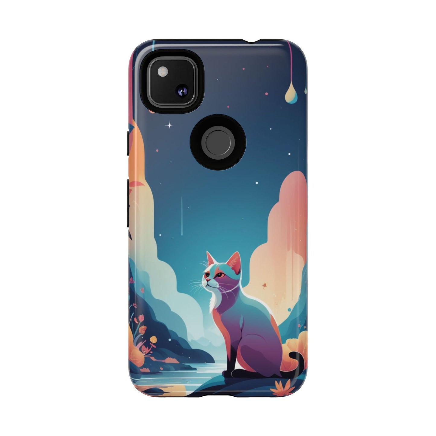Stylised Cat Design Phone Case