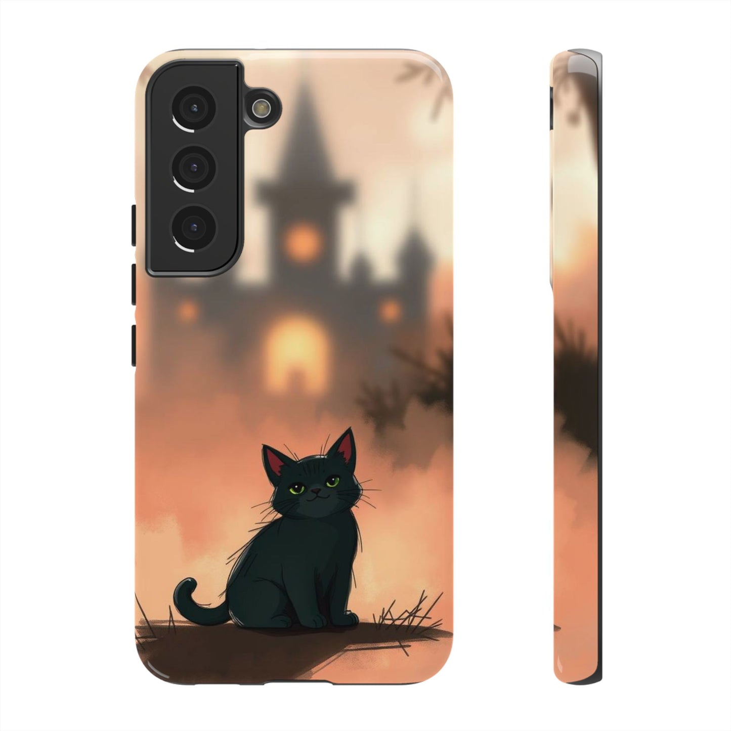 Cute Gothic Cat Design Phone Case
