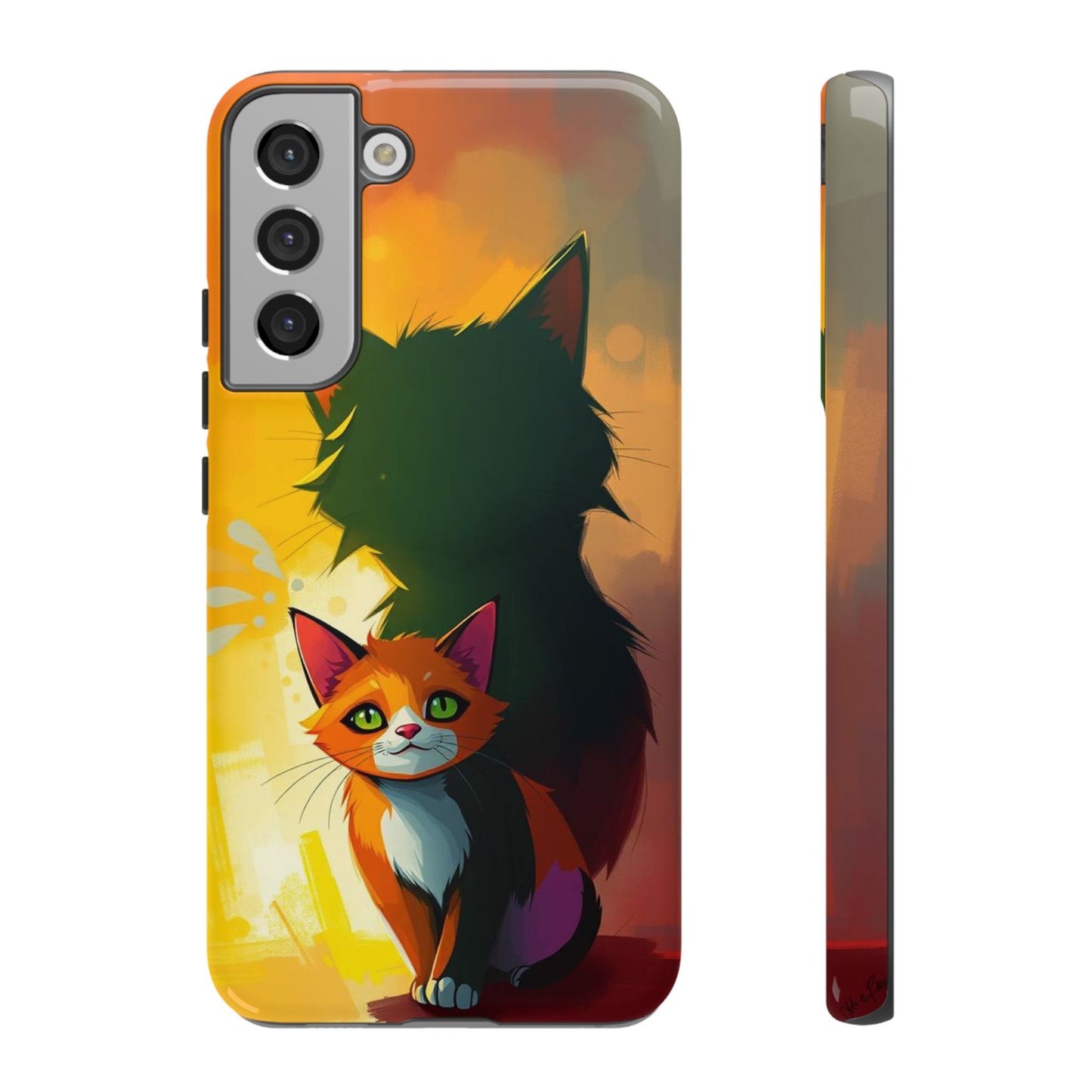 Acrylic Style Shadow Cat Design Phone Case