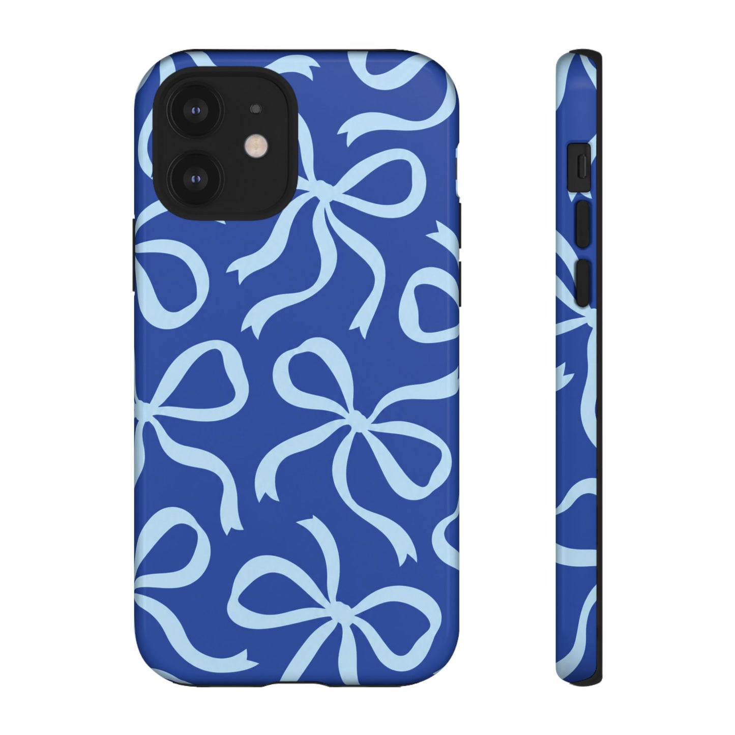 Bold Cobalt Blue and Powder Blue Bow Pattern Phone Case