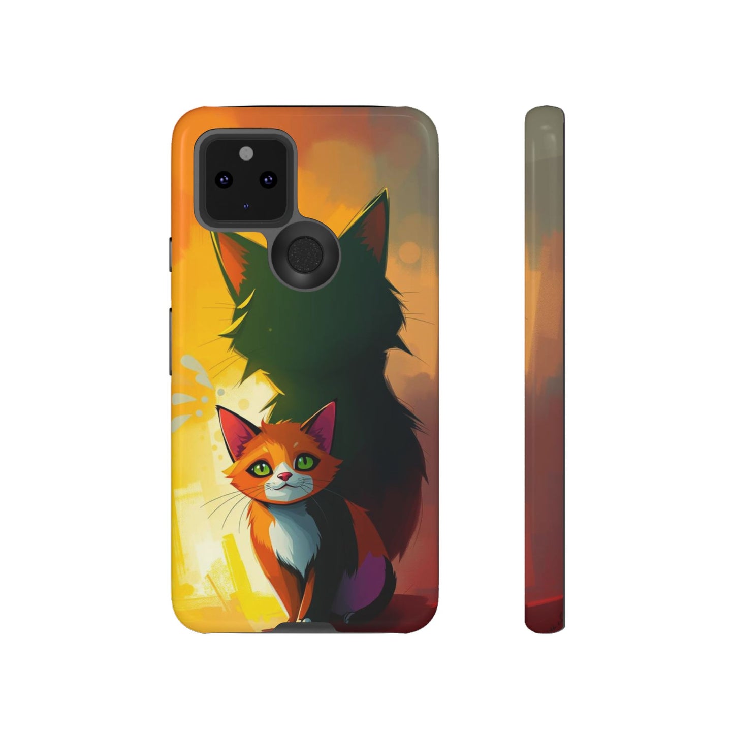 Acrylic Style Shadow Cat Design Phone Case