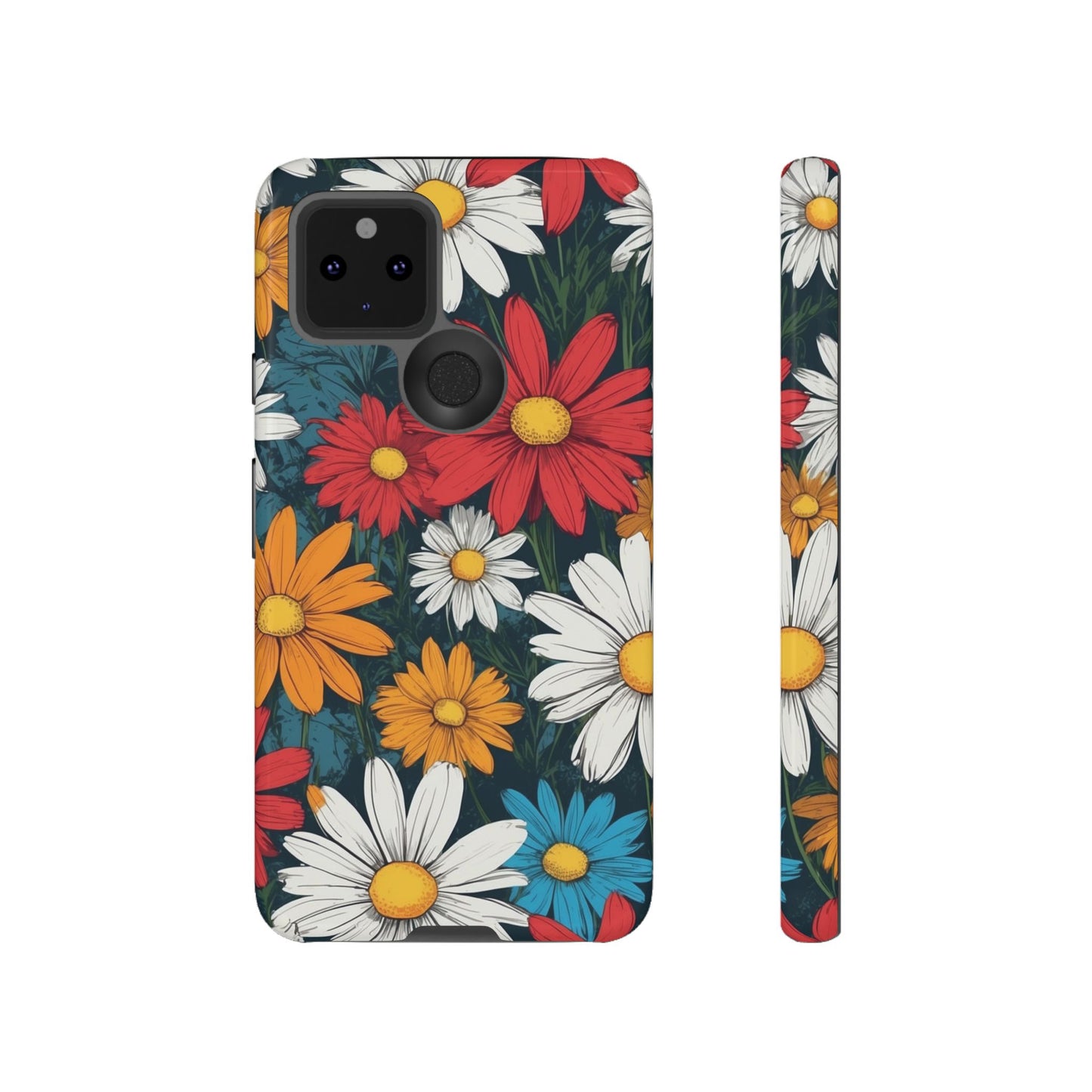 Pop Art Daisies Illustration "Red & Orange" Phone Case
