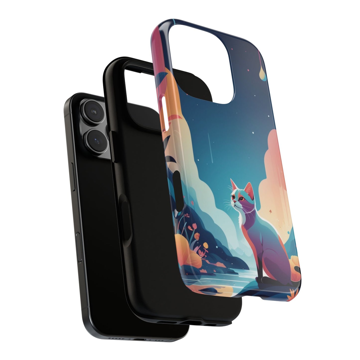 Stylised Cat Design Phone Case