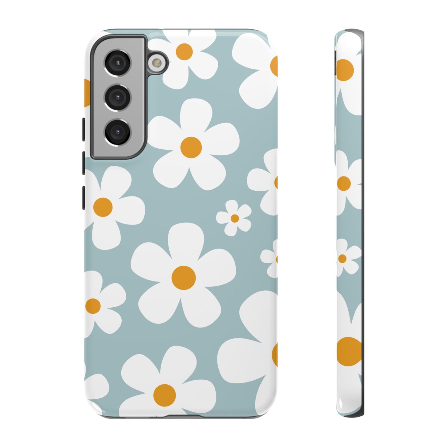 Samsung Galaxy S22 Plus / Glossy Phone Case - ’Blue Daisy Pattern’ Phone Case