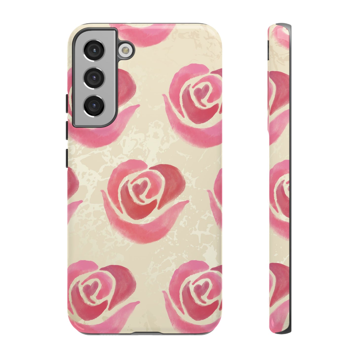 Samsung Galaxy S22 Plus / Glossy Phone Case - ’Pink Rose Pattern’ Phone Case