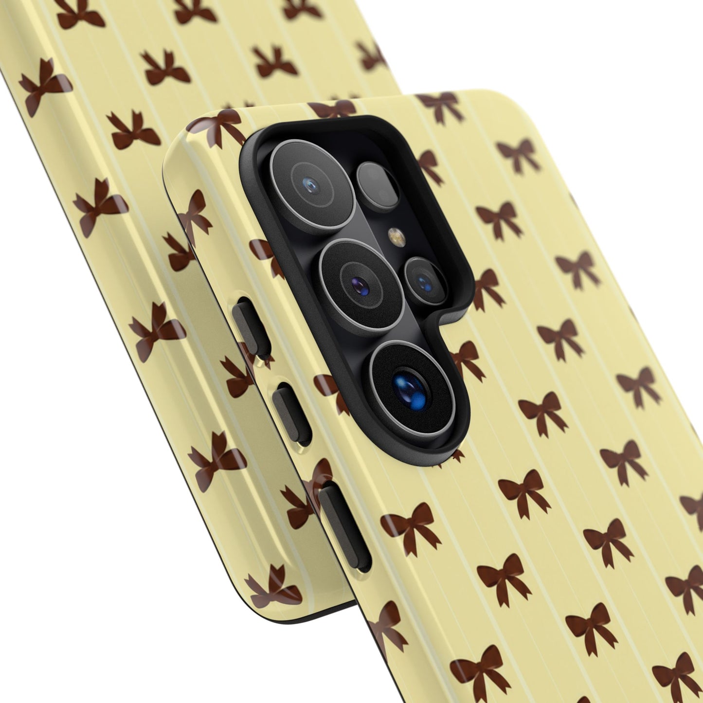 Retro Chocolate Brown Bow Pattern Phone Case