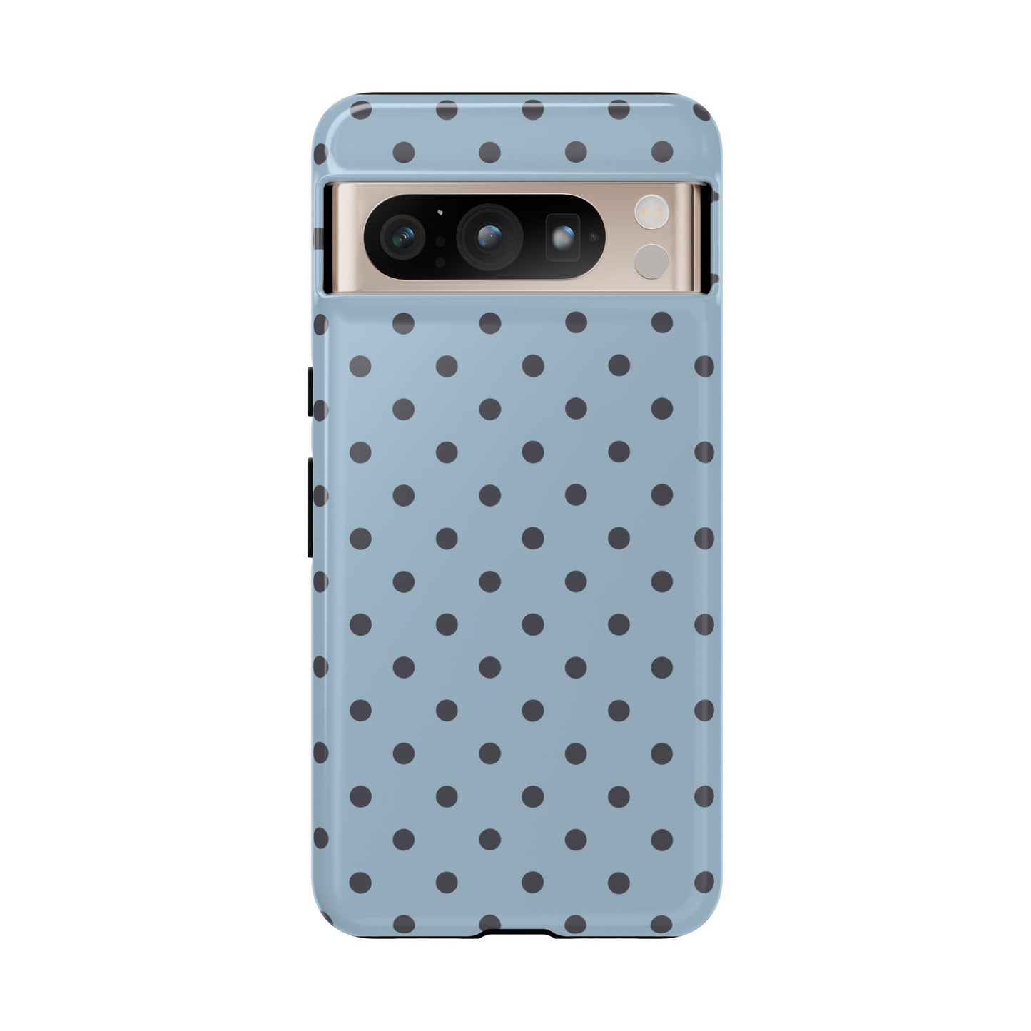 Light Blue with Dark Blue Dot Pattern Phone Case