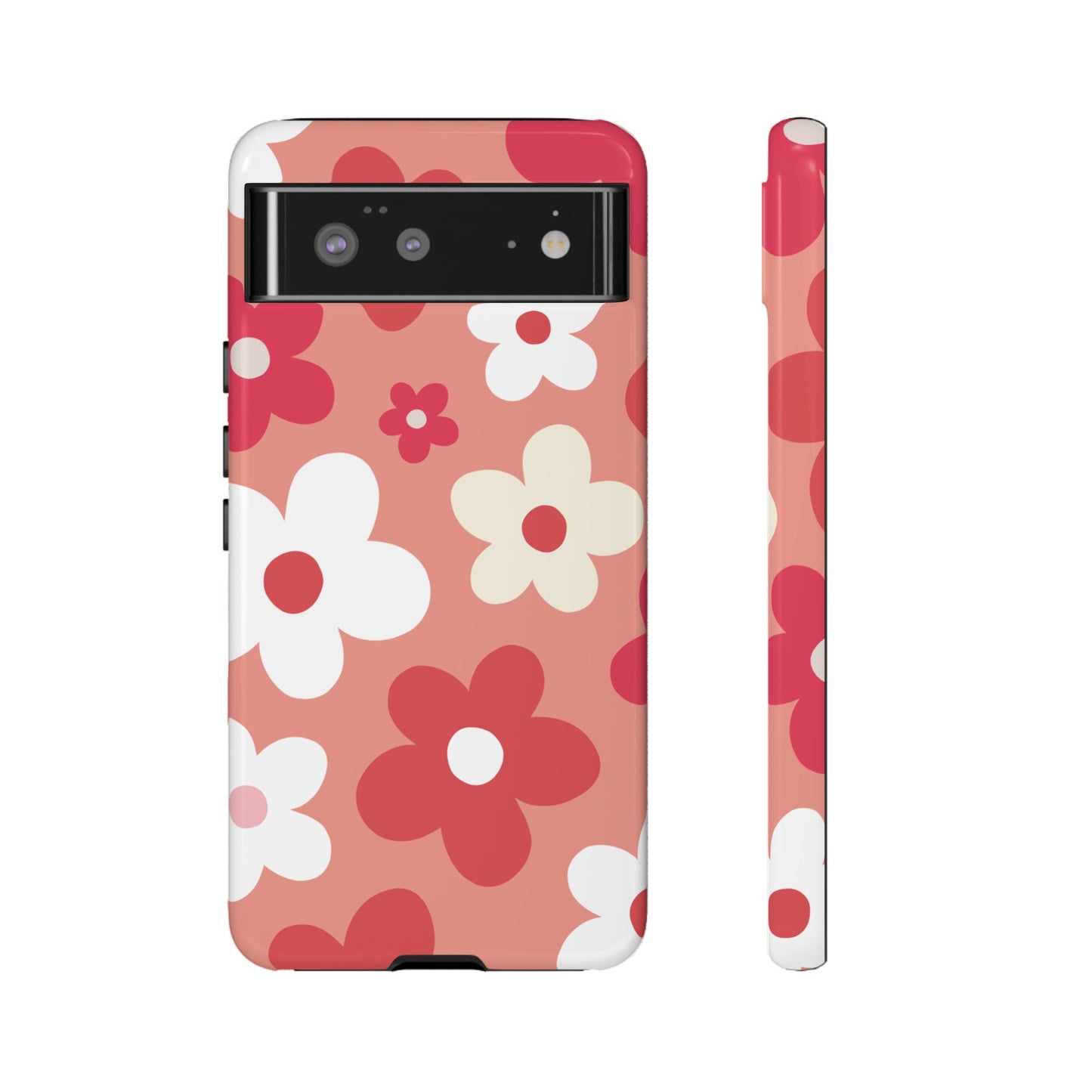 Google Pixel 6 / Glossy Phone Case - ’Pink Daisy Pattern’ Phone Case