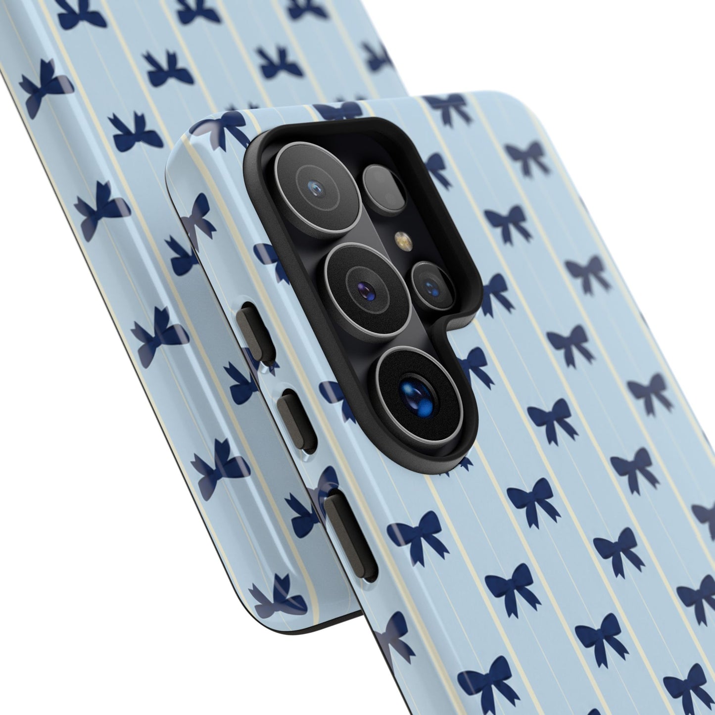 Retro Navy Blue Bow Pattern Phone Case