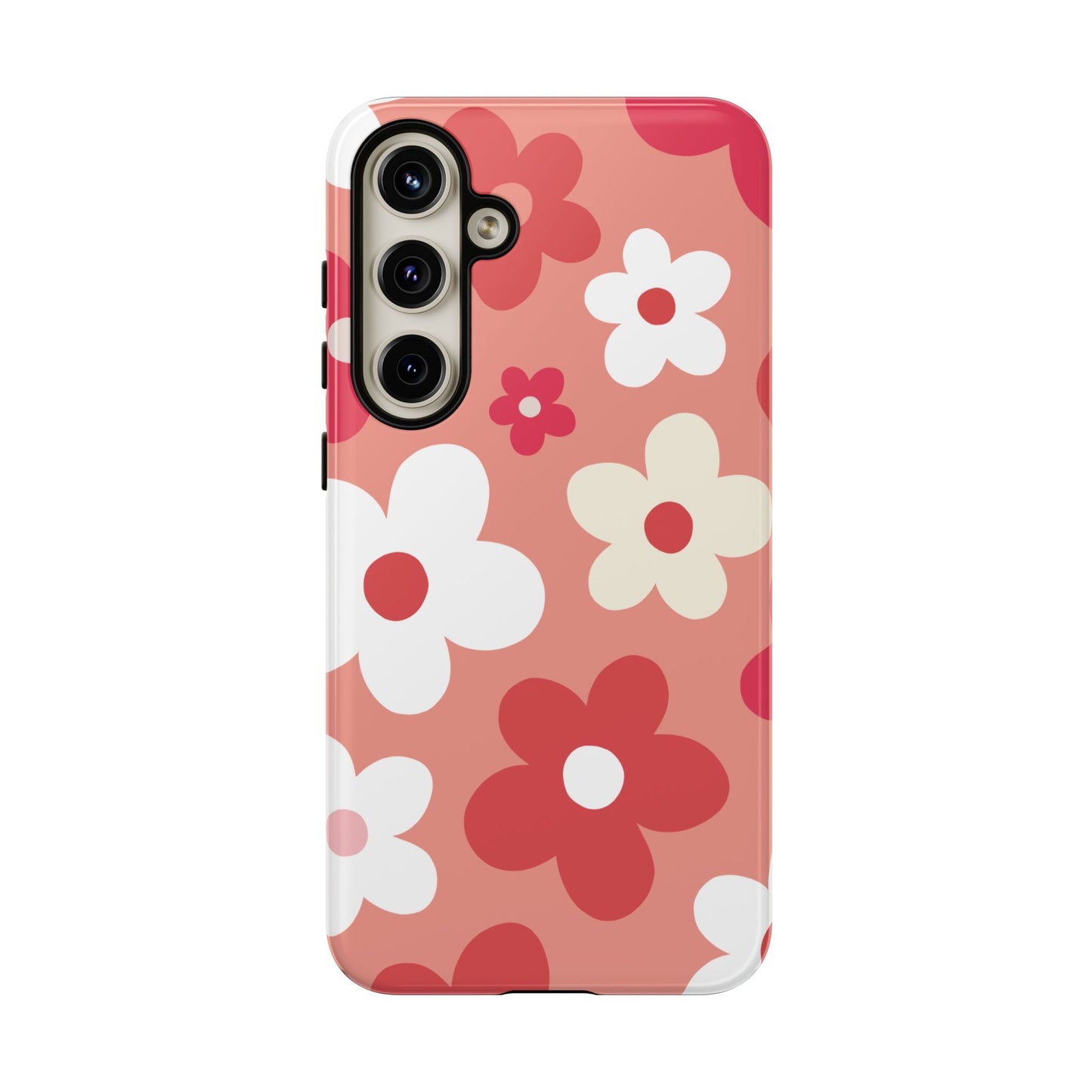 Samsung Galaxy S24 Plus / Glossy Phone Case - ’Pink Daisy Pattern’ Phone Case