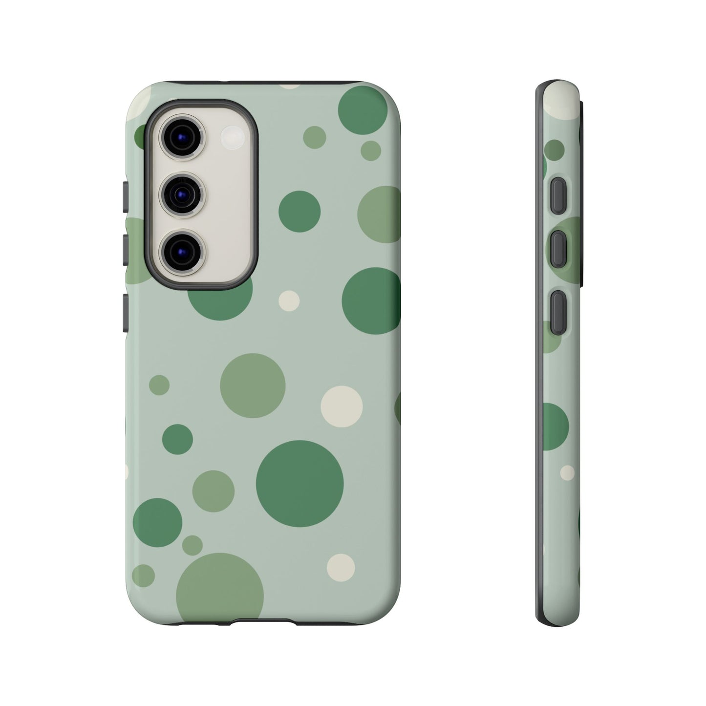 Samsung Galaxy S23 / Glossy Phone Case - ’Bold Green Dot Pattern’ Phone Case