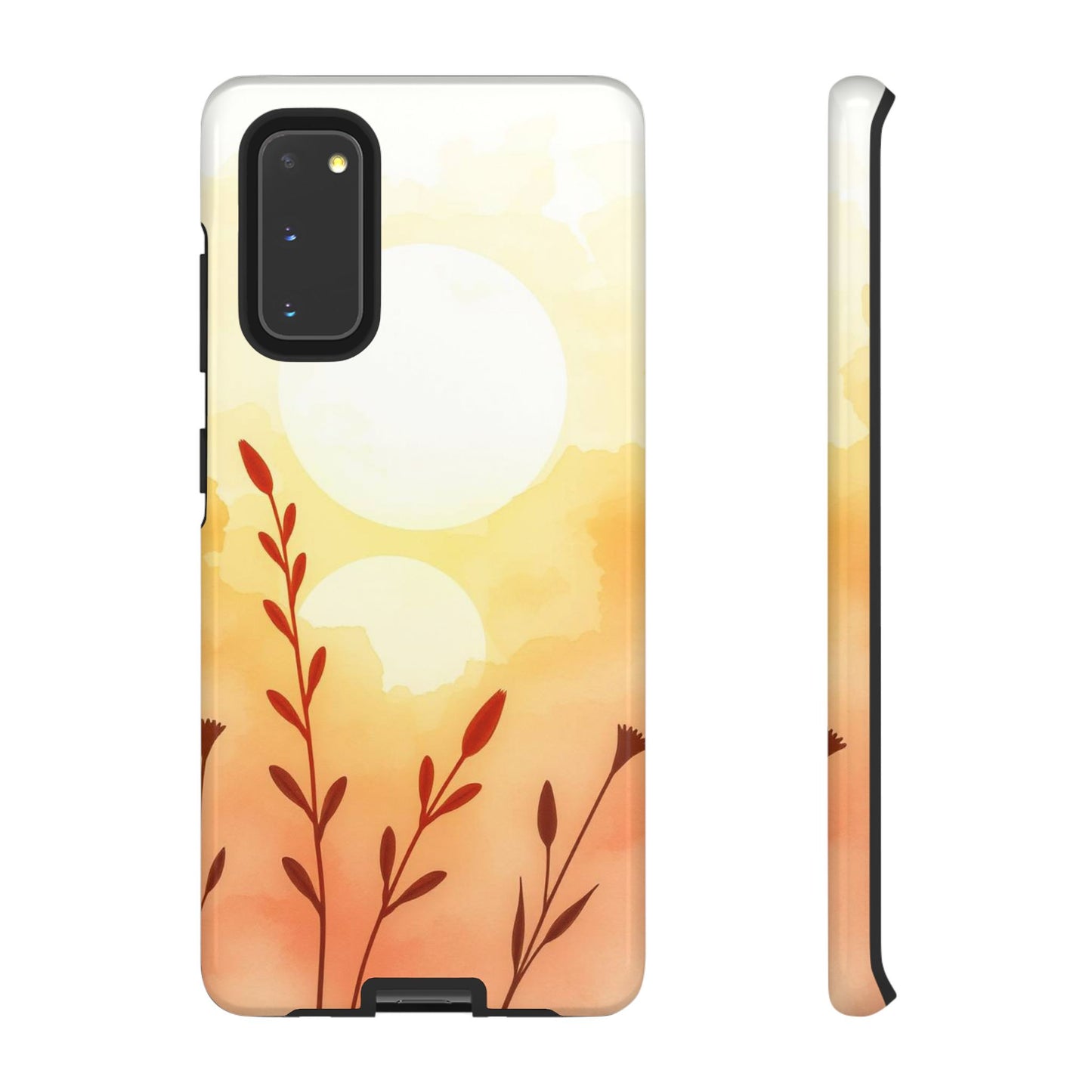 Watercolour Wildflower & Sun Design Phone Case