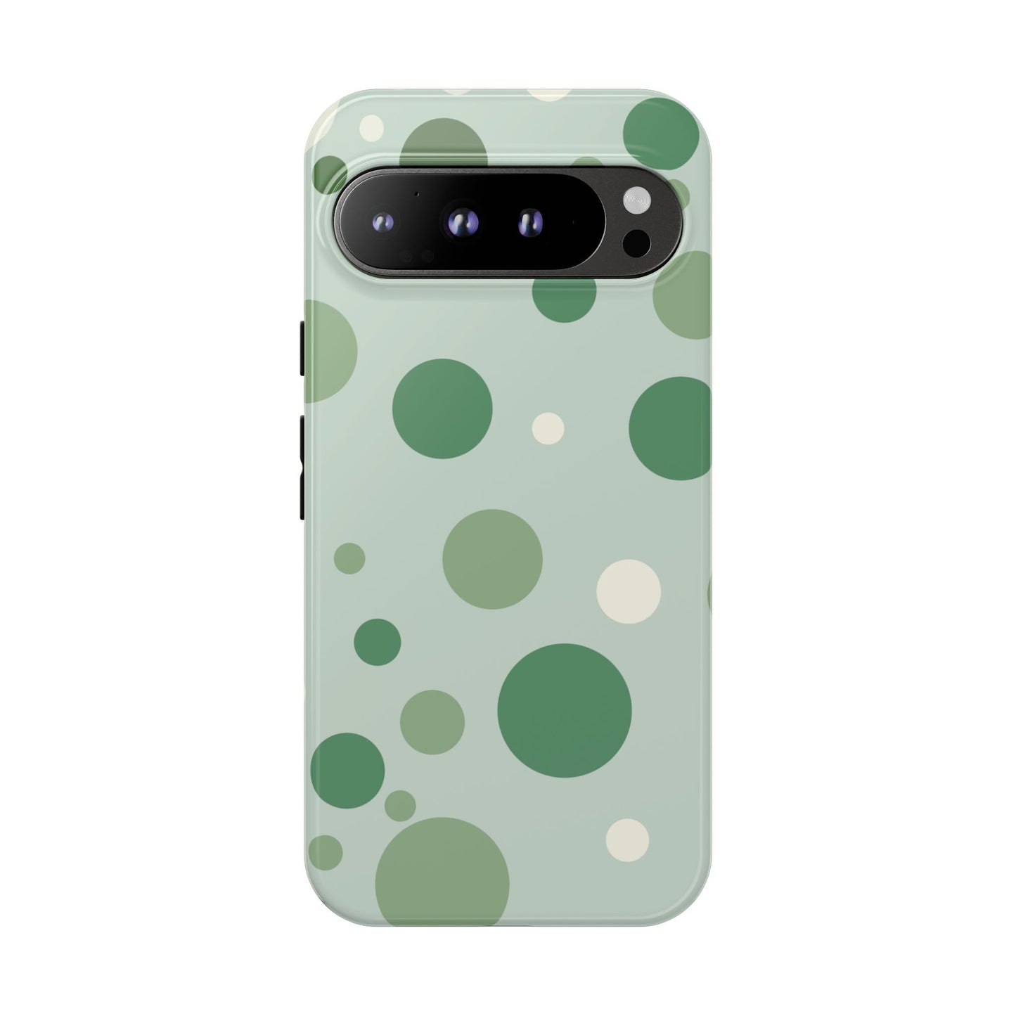 Google Pixel 9 Pro XL / Glossy Phone Case - ’Bold Green Dot Pattern’ Phone Case