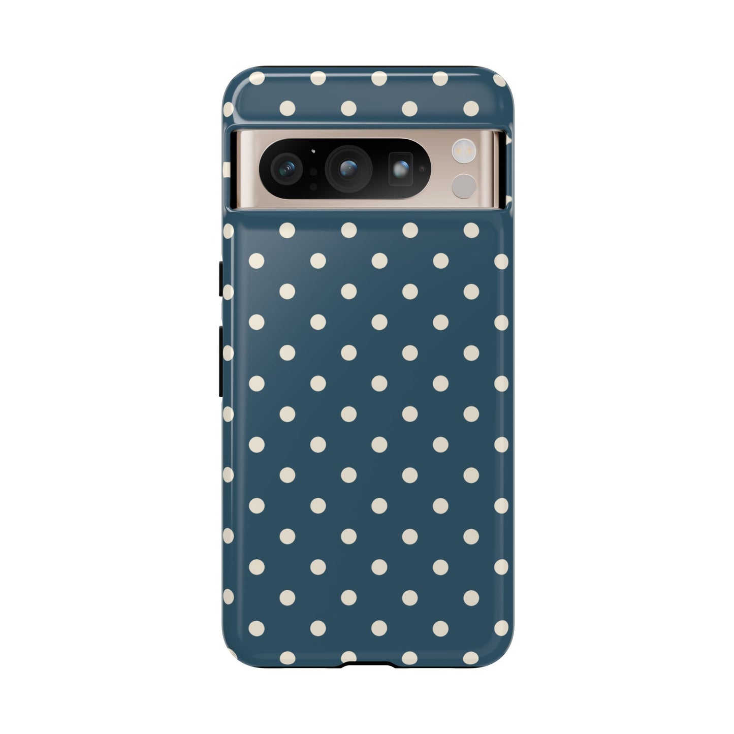 Google Pixel 8 Pro / Glossy Phone Case - ’Blue & White Dot Pattern’ Phone Case