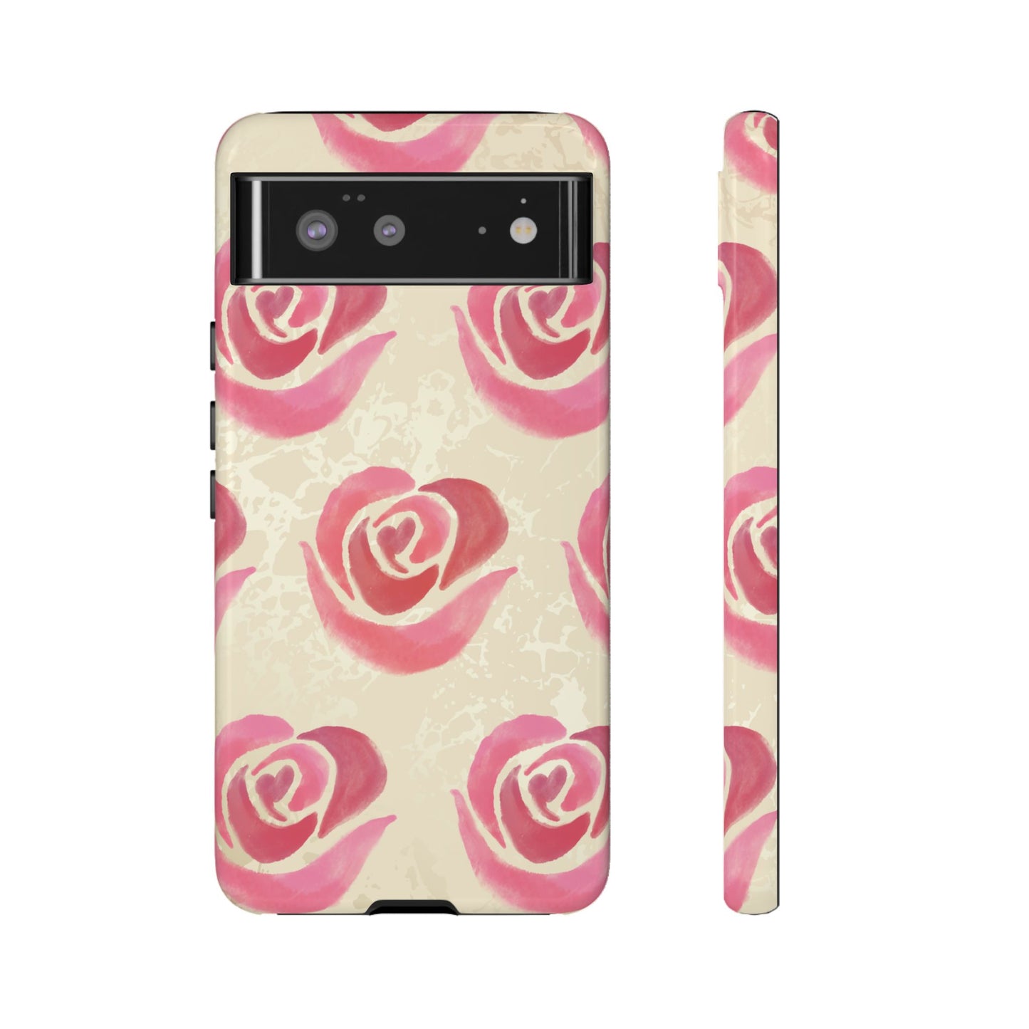 Google Pixel 6 / Glossy Phone Case - ’Pink Rose Pattern’ Phone Case
