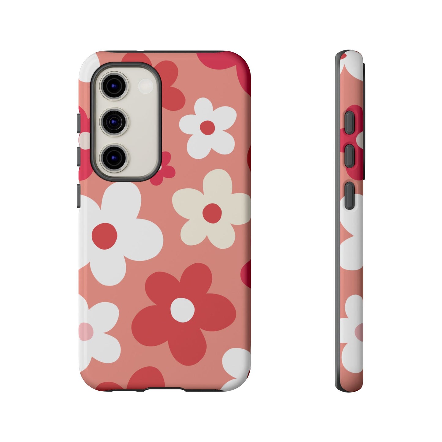Samsung Galaxy S23 / Glossy Phone Case - ’Pink Daisy Pattern’ Phone Case