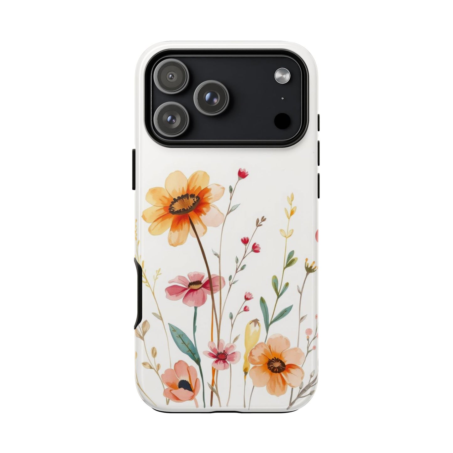 iPhone 17 Pro Max / Glossy Phone Case - Boho Chic Watercolour Wild Blooms Pattern Phone Case