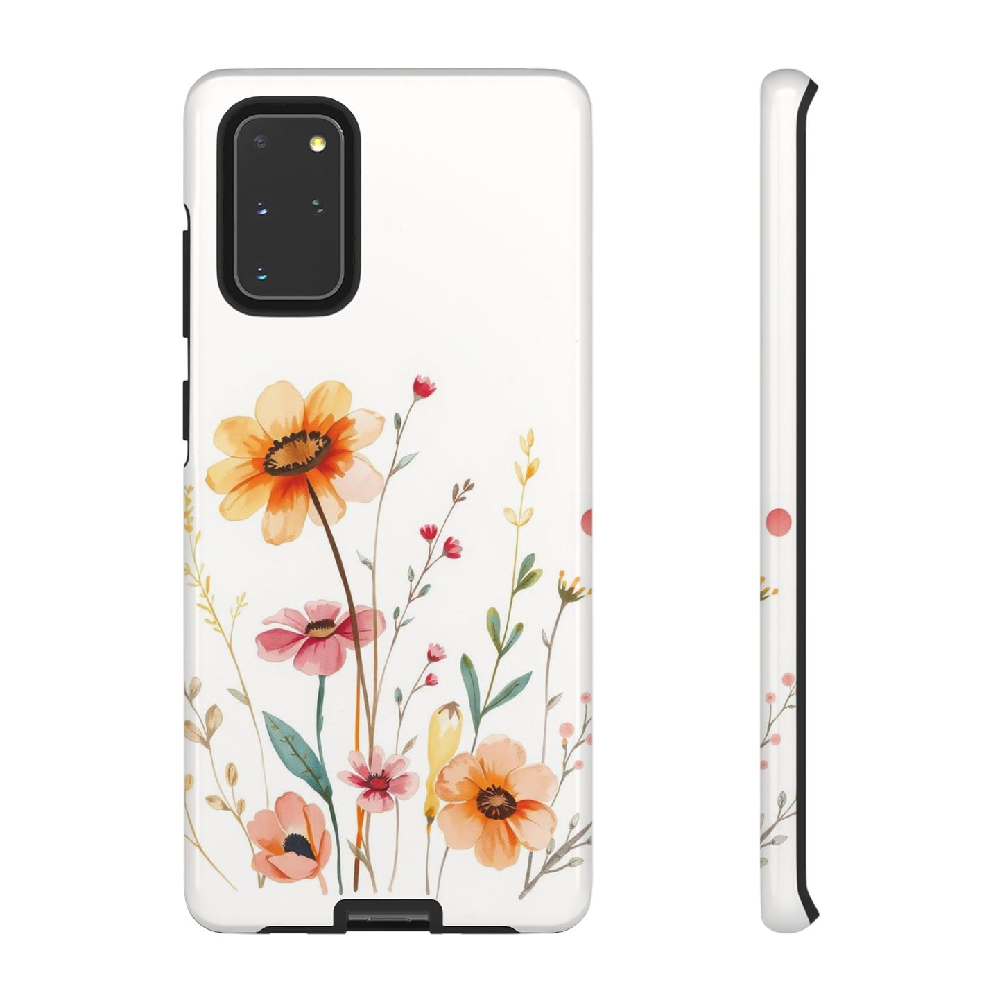 Samsung Galaxy S20+ / Glossy Phone Case - Boho Chic Watercolour Wild Blooms Pattern Phone Case