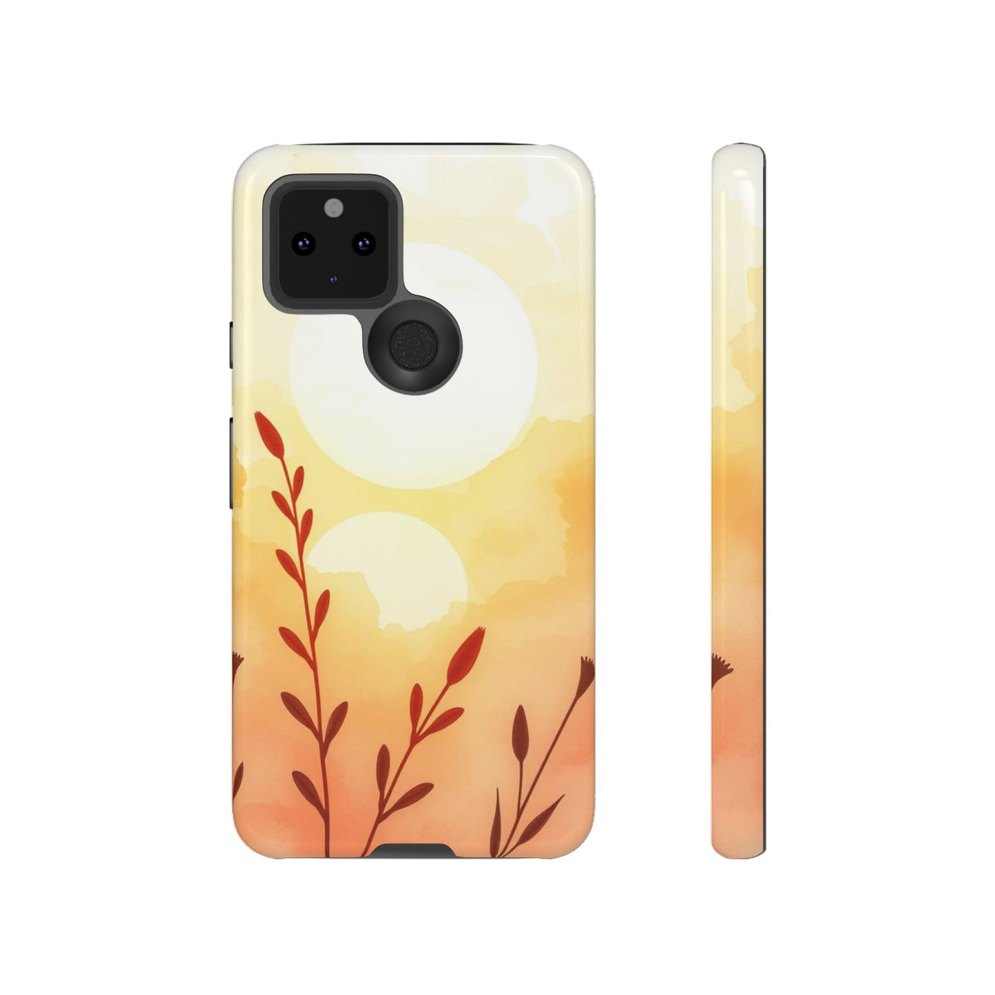 Watercolour Wildflower & Sun Design Phone Case